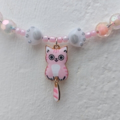 Choker with pink cat
