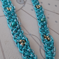 Turquoise macrame necklace