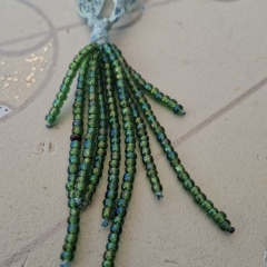 Turquoise fine thread macrame necklace