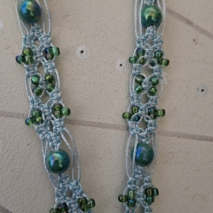 Turquoise fine thread macrame necklace