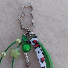 Green Cat Keyring