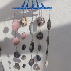 Blue Star Wind Chime with Limpet Shells