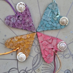 Various Colours Sea Glass Hearts