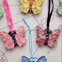 Various Colours Sea Glass Butterflies