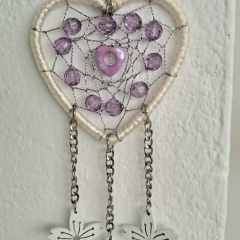 Small hanging heart ornament with flowers